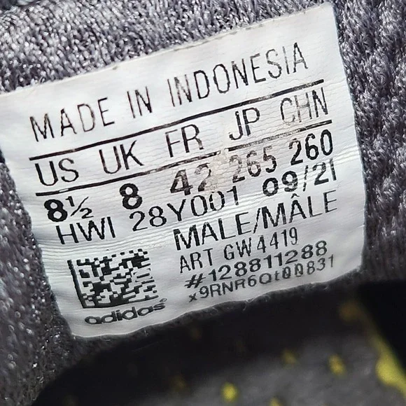 Adidas Kaptir 2.0 Running Shoes Mens 8.5 Gray Sneakers Trainers GW4419 - Picture 9 of 11